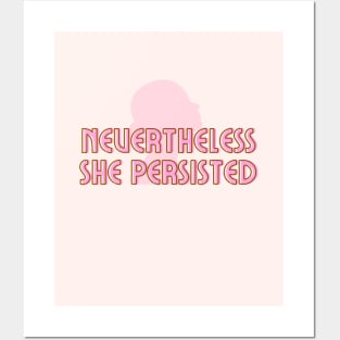 Nevertheless She Persisted Typography Retro Design Posters and Art